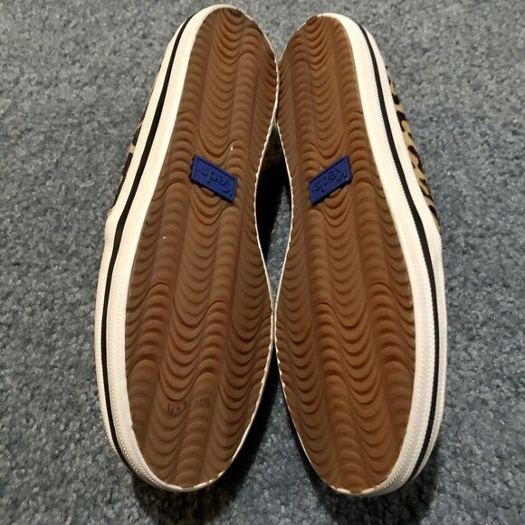 Kate Spade x Keds Slip On Sneakers 5.5 Calf Hair Leopard Cheetah Lace Up - Picture 6 of 11